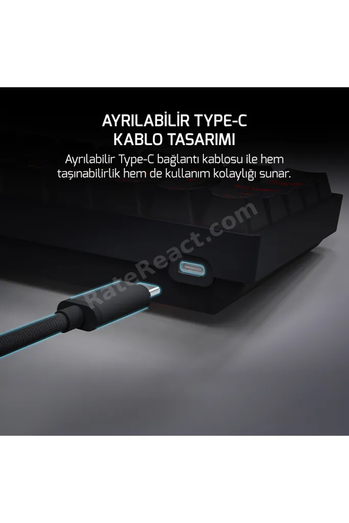 Lyra RGB 60M 62Tuş Siyah Mekanik Kablolu Blue Switch Klavye - 3 Yıl Garantili