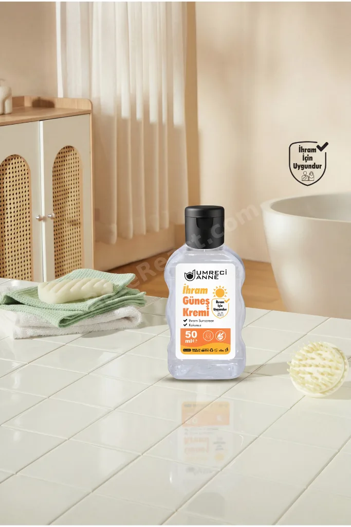 50 ml İhram Yüz ve Vücut Güneş Kremi (50 SPF) Kokusuz ve Alkolsüz - Hac ve Umre İçin Uygundur