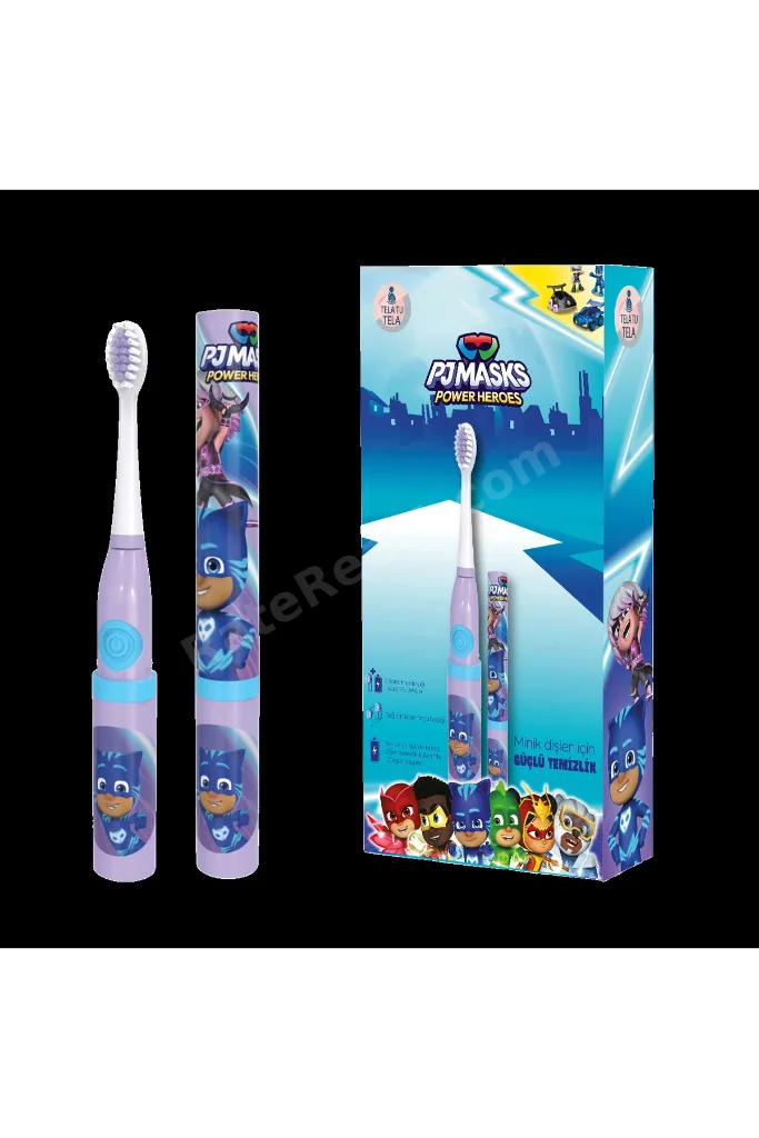 Çocuk Diş Fırçası - Pj Mask (Pijamaskeliler) Lisanslı Pilli Diş Fırçası Eğitici 3+
