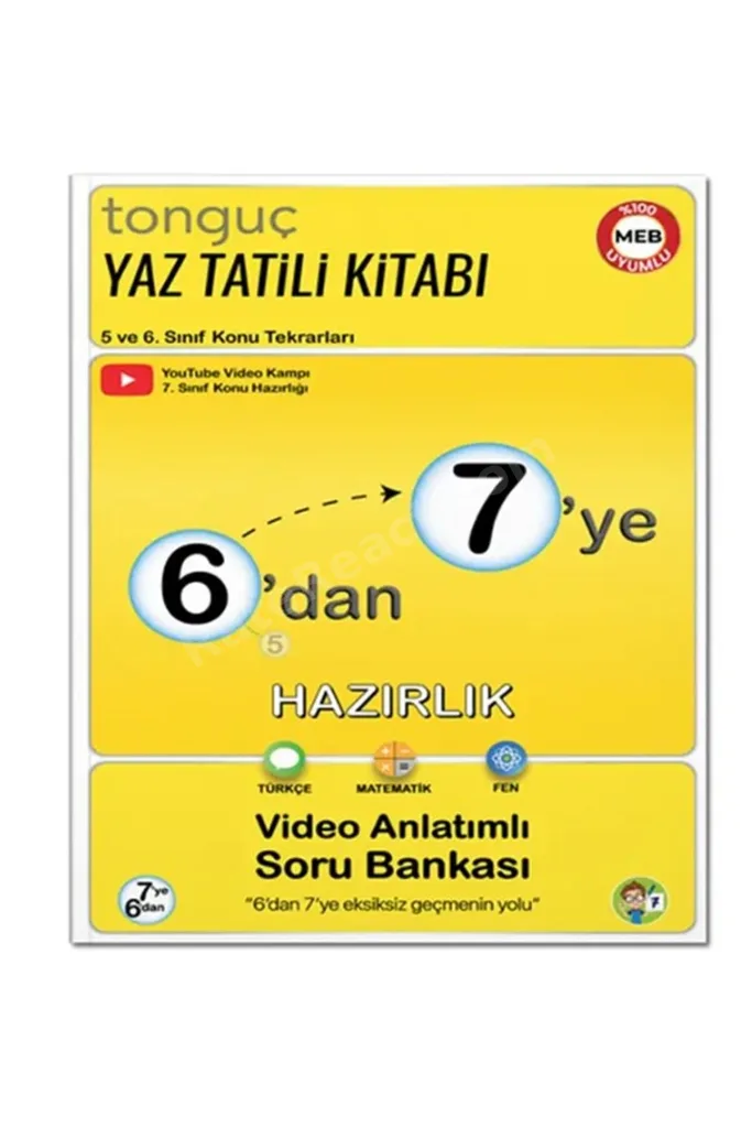 Tonguç 6'dan 7'ye Hazırlık Soru Bankası maarif model Turkuaz Kapak