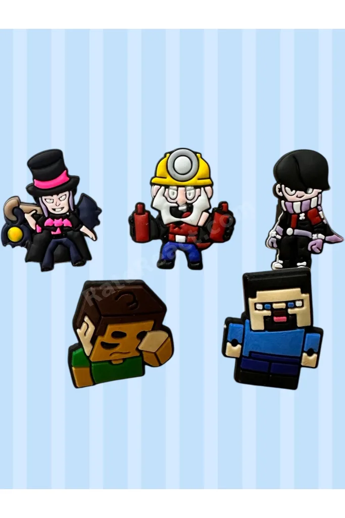 Kalem Başlığı Süsü Figürlü 5 li set brawl stars Minecraft