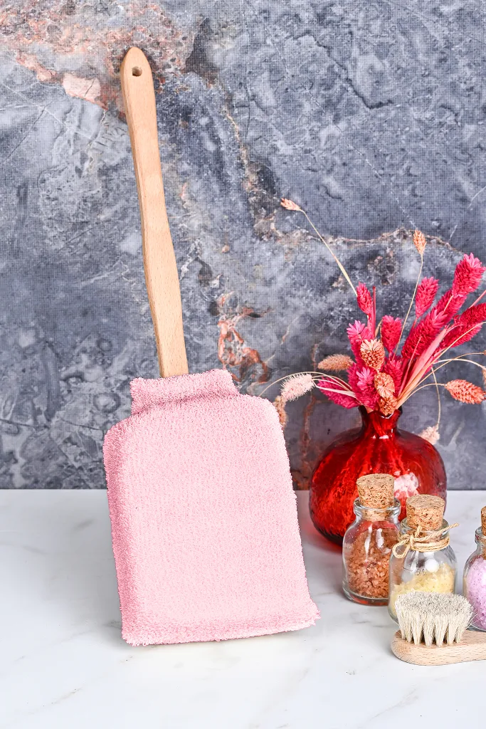 BANYO SIRT LİFİ VE SIRT KESESİ PEMBE