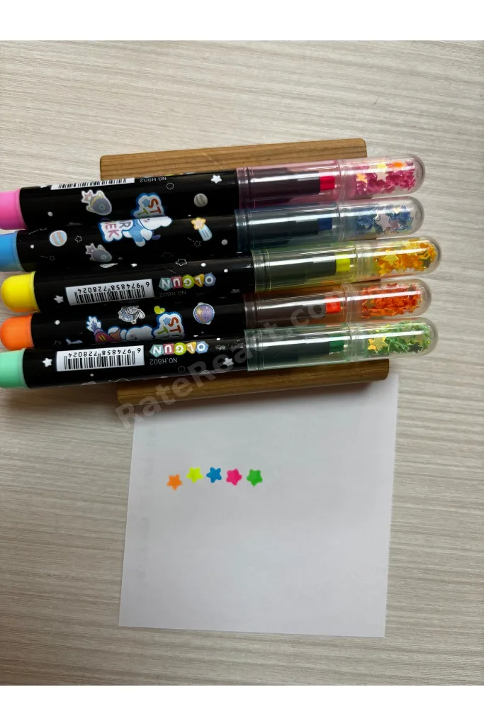 Fosforlu Kalem Yıldız Baskılı 6'lı Paket