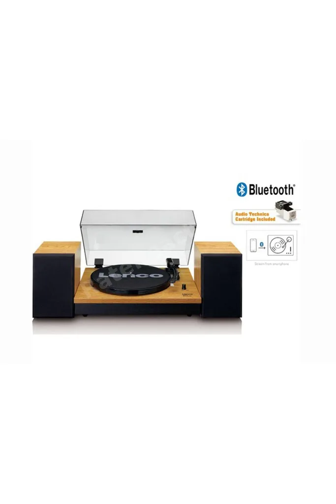 Ls-300 Ahşap Harici Hoparlörlü Bluetooth Pikap