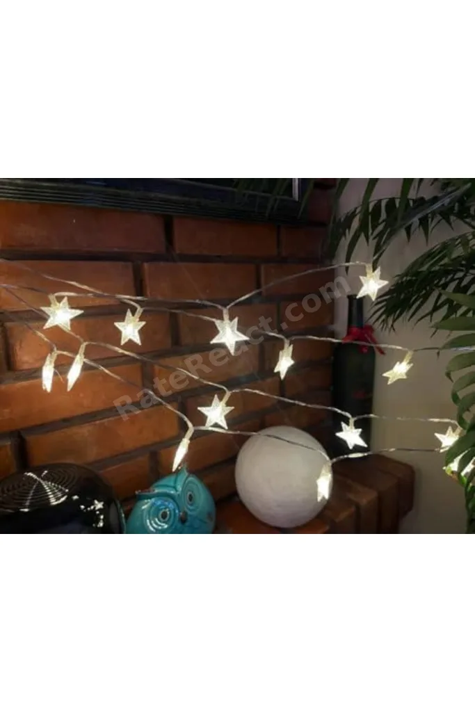 meala kozmetık store 3 metre Led Işıklı 20'li Yıldız Işık Zinciri Dekoratif Pilli Aydınlatma Ev