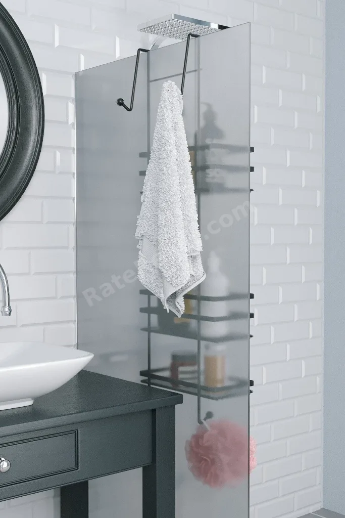 Banyo Düzenleyici Şampuanlık Üç Katlı Duşakabine Asmalı Duş Rafı Mat Siyah LM580