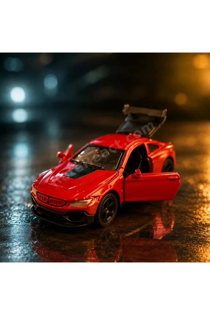 4'lü Die Cast Metal Spor Araba Seti – 1:64 Ölçek - Çek Bırak Mekanizmalı - Açılır Kapı & Bagaj - Kutulu Koleksiyon