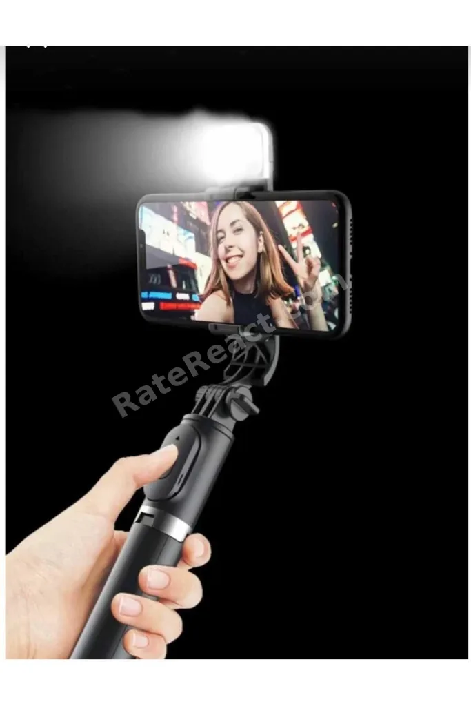 Led Işıklı tripot ve Selfie Çubuğu Bluetooth Kumandalı Kablosuz Selfie Stick 20 cm ile 70 cm
