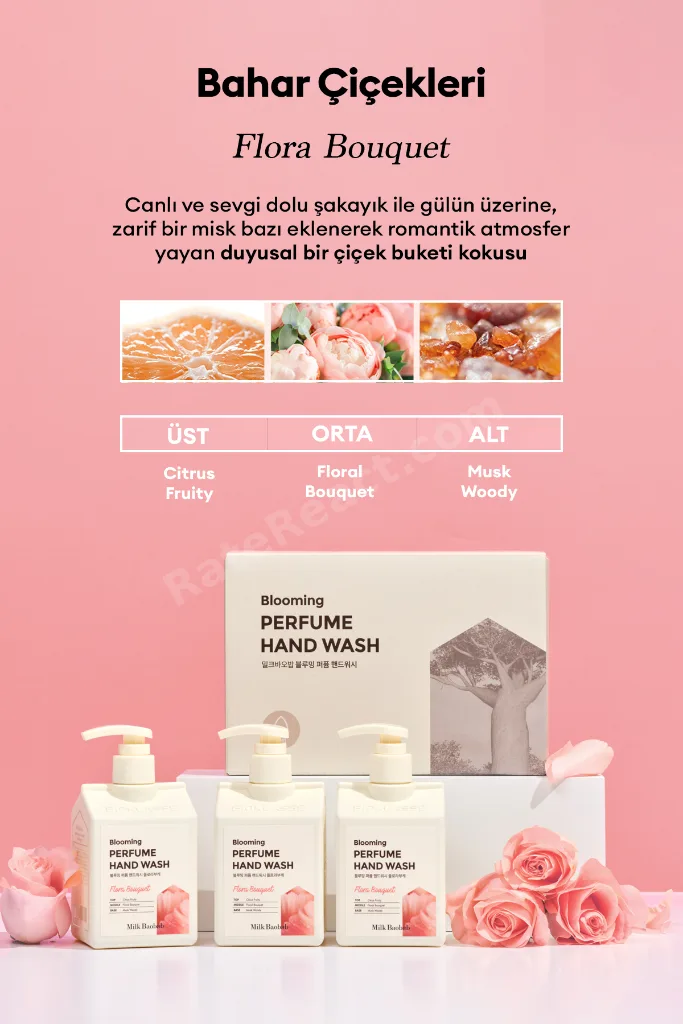 Nemlendirici ve Yumuşatıcı Parfümlü Sıvı Sabun Blooming Perfume Hand Wash (Flora Bouquet