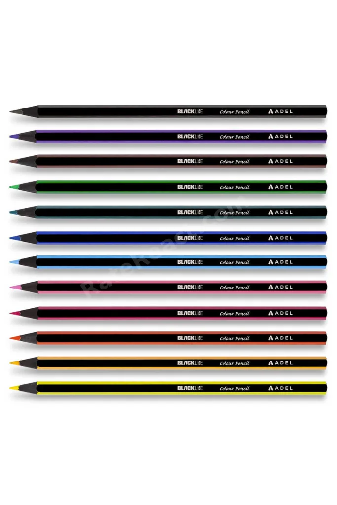 BLACK LINE LATA METAL TÜP KURU BOYA KALEMİ TAM BOY 12 RENK 2112312013