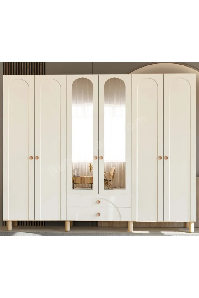 Papatya 6 Kapaklı Gardrop / 6 Kapılı Dolap / Komple MDF / Modern Tasarım