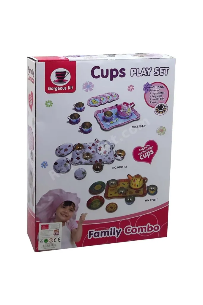 Metal Tepsili Oyuncak Çay Seti 5268-2