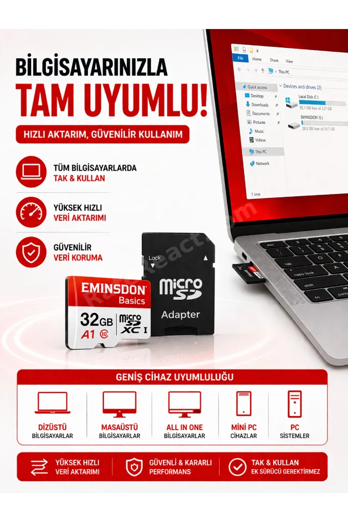 32GB Hafıza Kartı Mini Kamera Ev Araç Güvenlik Kamerası Uyumlu Telefon Micro SD Class10