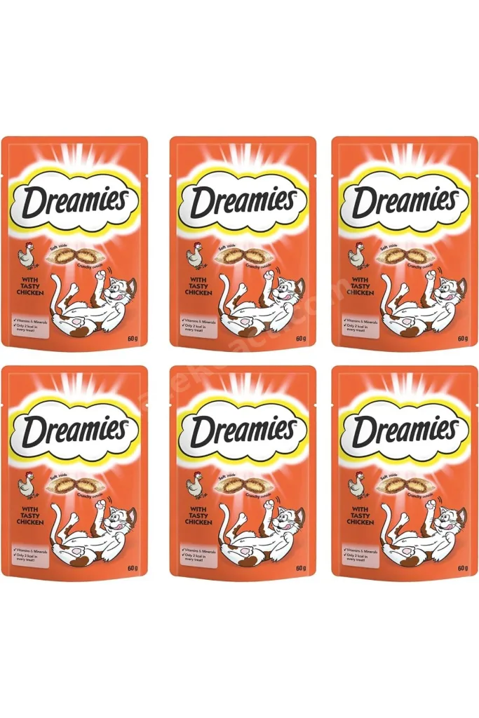 TTKTEKNOLOJİ Dreamies Kuru Kedi Ödül Maması, Tavuklu, (6 x 60 G) TTKTEKNOLOJİ 2026 395519