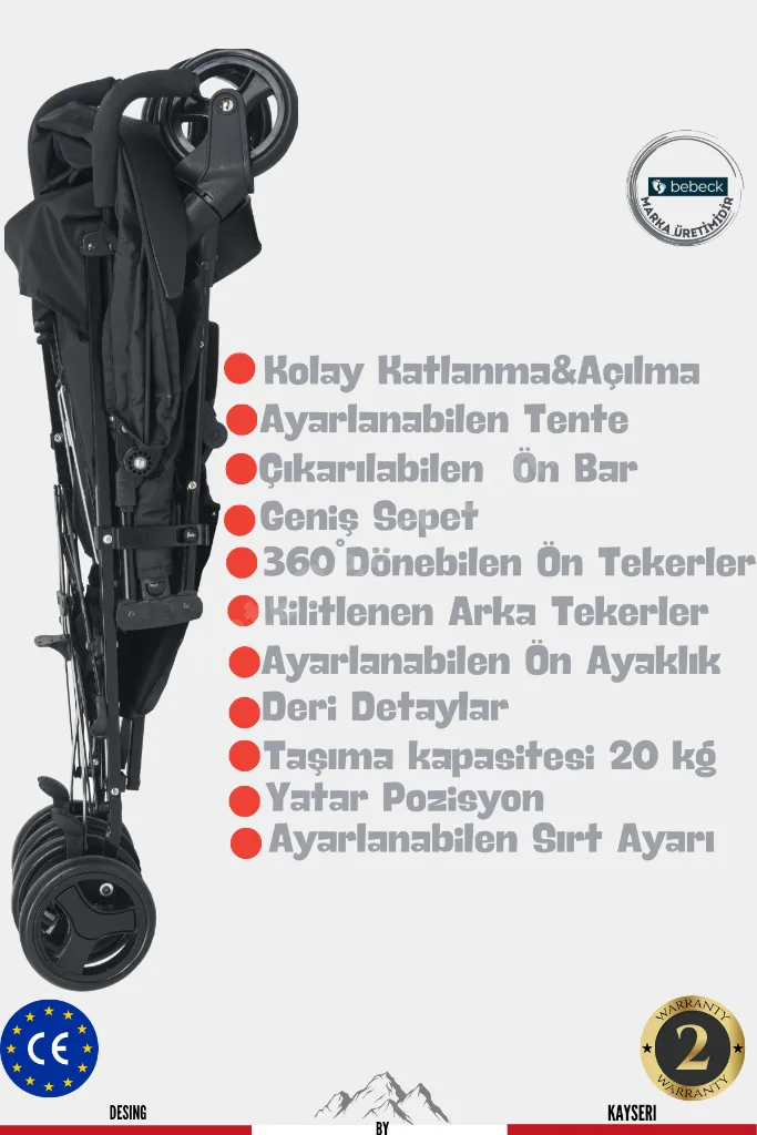 Accord Baston Bebek Arabası Kahve