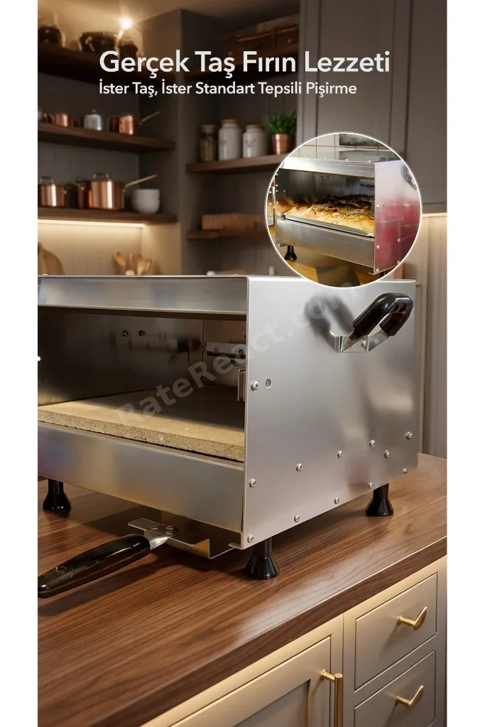 Hamarat Plus PRO Elektrikli Çift Rezistanslı Taş Fırın Bazlama, Pizza, Pide ve Lahmacun Fırını