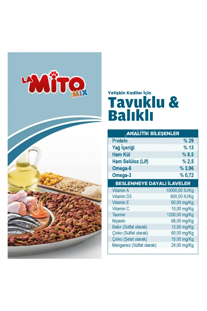 La Mix Adult Cat 15 Kg Tavuklu Ve Balıklı Renkli Taneli Yetişkin Kedi Maması