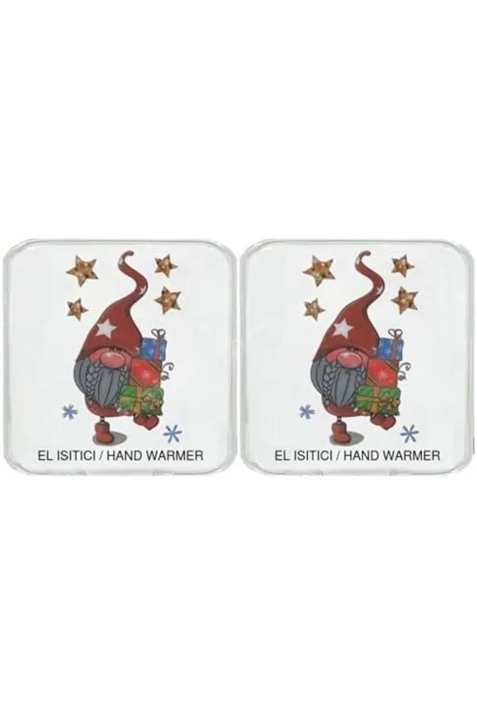 TTKTEKNOLOJİ İki ADET YILDIZLI NOEL CÜCESİ CEP SOBASI,EL ISITICI,SICAK SU TORBASI PVC 10x9,5cm TTKTE