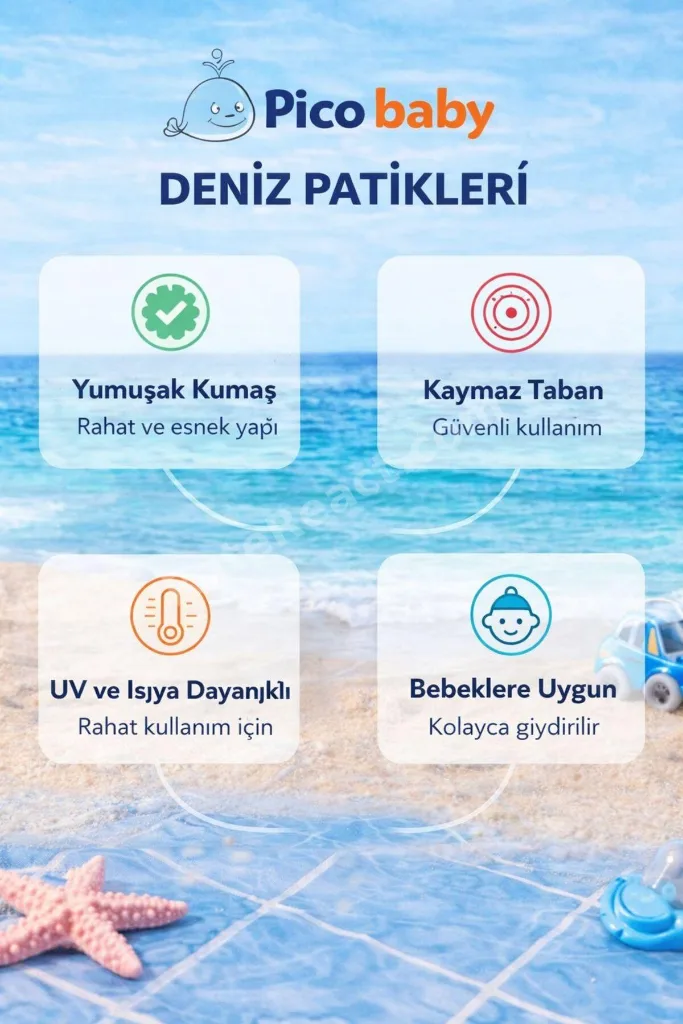 Kaydırmaz Taban / Unisex Bebek Çocuk Deniz Ayakkabısı / Havuz Patiği