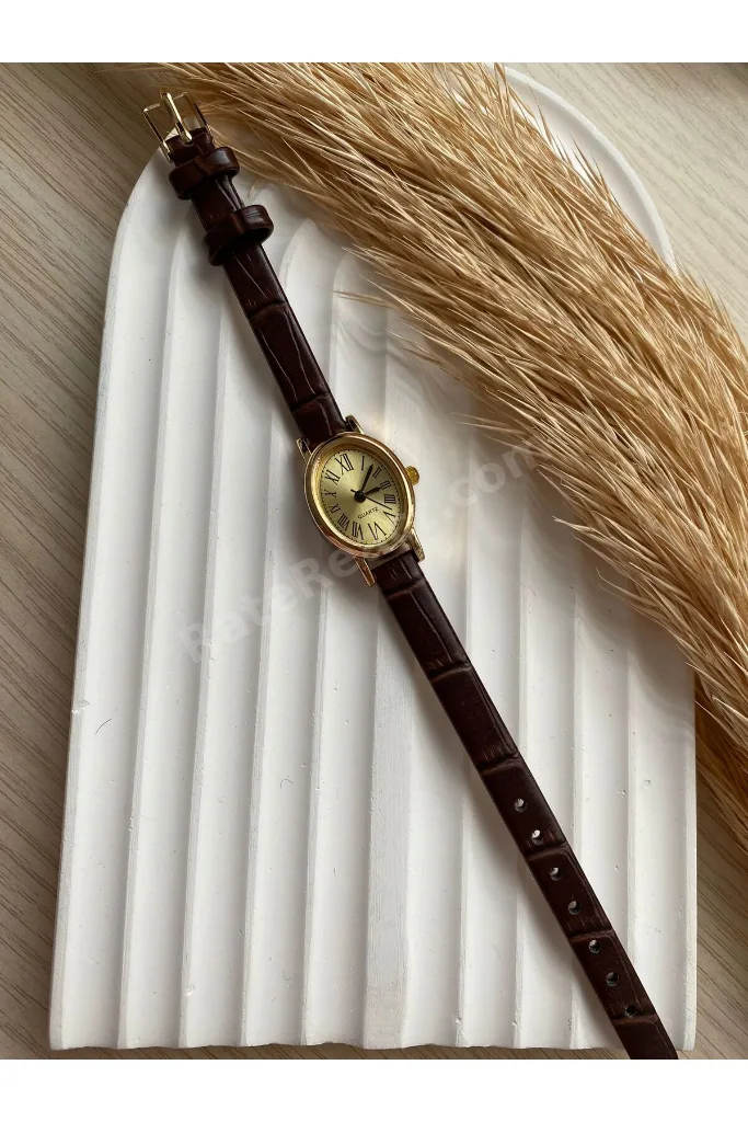 Öztel Vintage Minimalist Deri Kordon Vintage Kadın Kol Saati