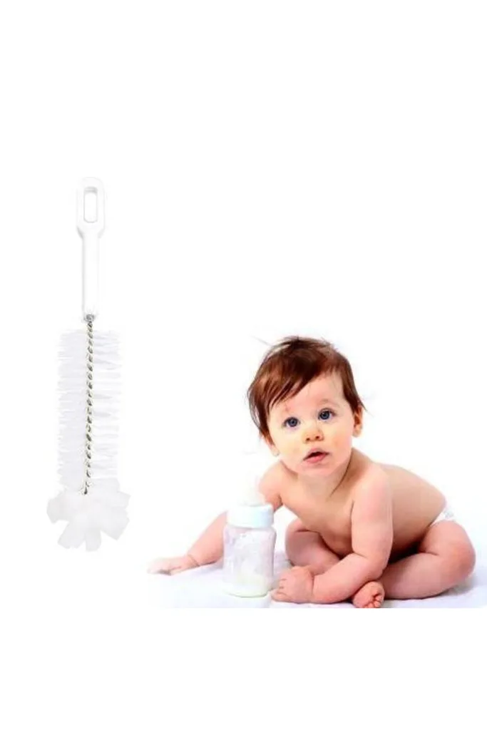 Biberon Temizleme Fırçası Naylon Kıllı 29,5 cm Uzunluk 4,7 cm Genişlik Ergonomik Doğal Malzeme