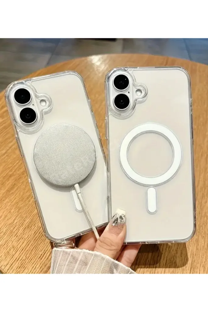 Iphone 16 Kılıf Magsafe Şeffaf Kılıf Kamera Çıkıntılı Darbeye Dayanıklı Kapak