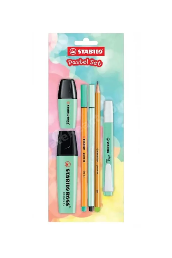 Fosforlu Kalem Tek Renk Pastel Set 6 Lı Yeşil 70/116-6