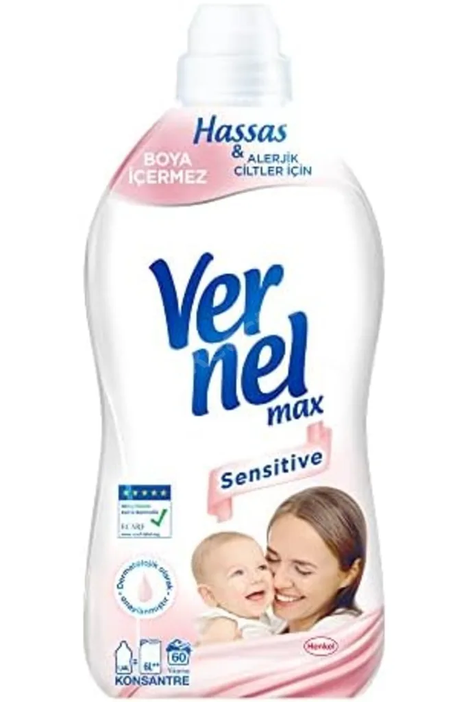 TTKTEKNOLOJİ Vernel max Taze Sensitive Alerjik Ciltler için Boya İçermeyen 60 Yıkama Konsantre Çamaş