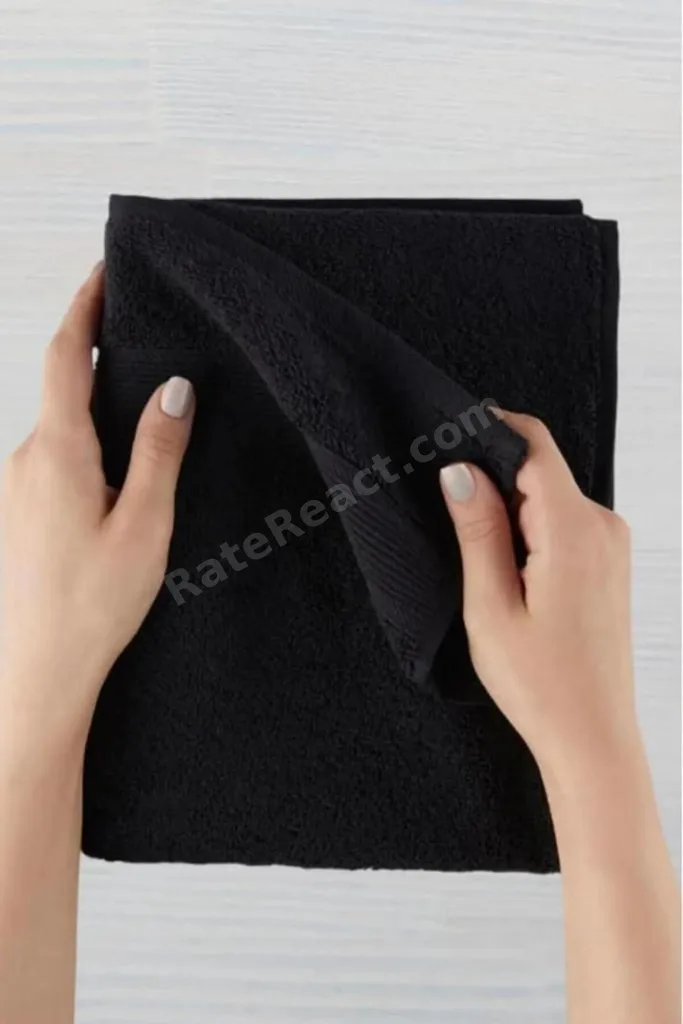 El Yüz Havlusu, %100 Pamuk, Siyah Tekli Spor havlusu, Hızlı Kuruyan, Yumuşak 50x90 cm