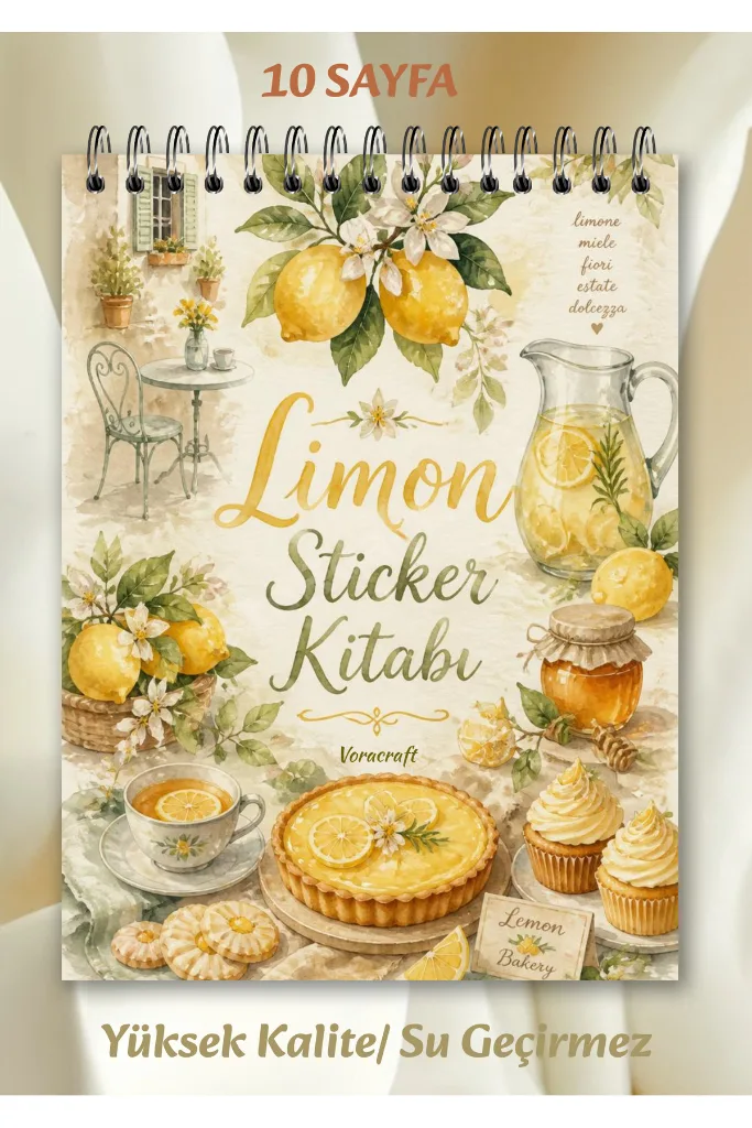 Limon Temalı Sticker Kitabı Planner Journal Ajanda Scrapbook Seti SB0008