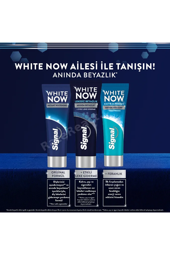 White Now Diş Macunu Lekesiz Beyazlık Etkili Leke Giderme 75 ml x3