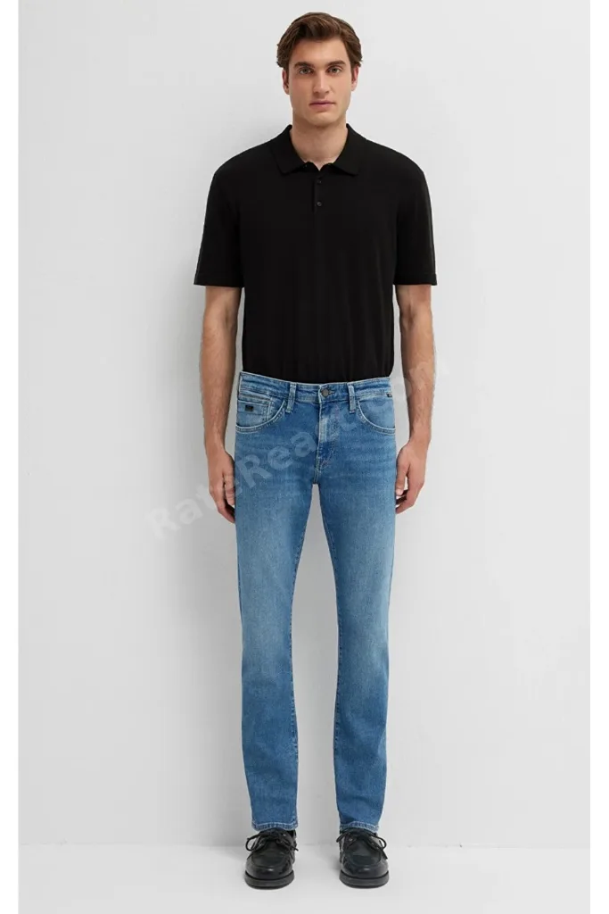 M00422A4050 Jake Black Indigo Mavisi Jean Pantolon Erkek Kot Pantolon LACİVERT