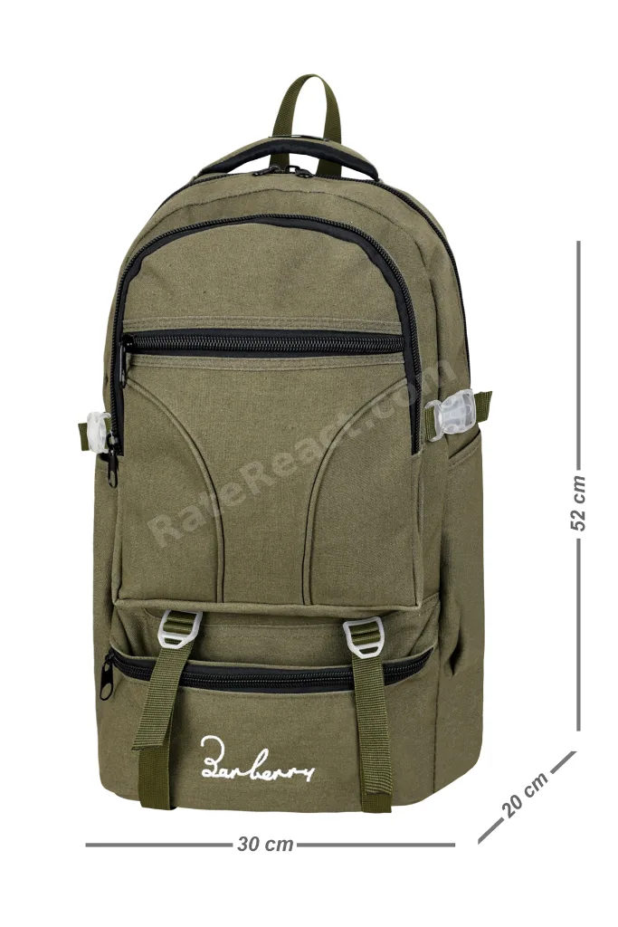 Kanvas Su Geçirmez Kumaş Full Astarlı Ortopedik Bel ve Göğüs Destekli Dağcı Sırt Çantası 52x30x20 CM