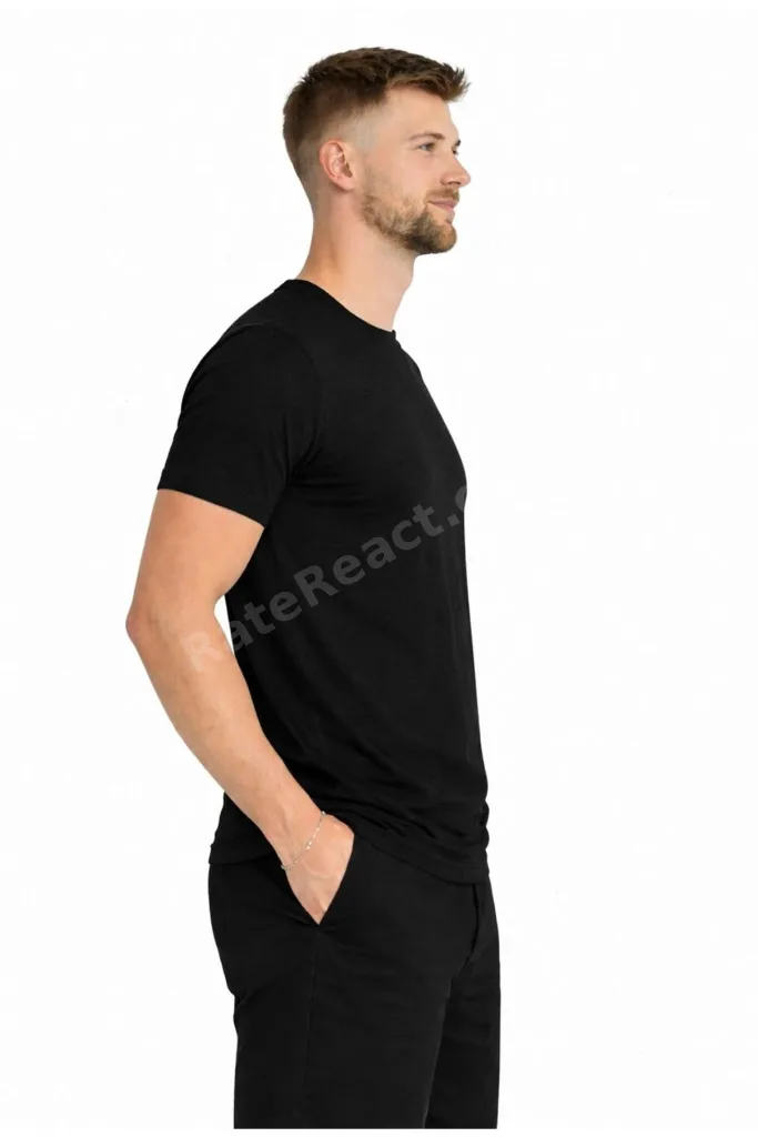 Erkek Siyah Kısa Kollu T-shirt-d405