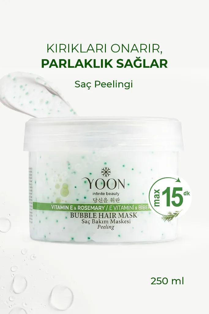 Biberiyeli Saç Maskesi, E Vitamini, Peeling Etkili, Saç Tellerini Güçlendirir, Kırık Onarır 250ml
