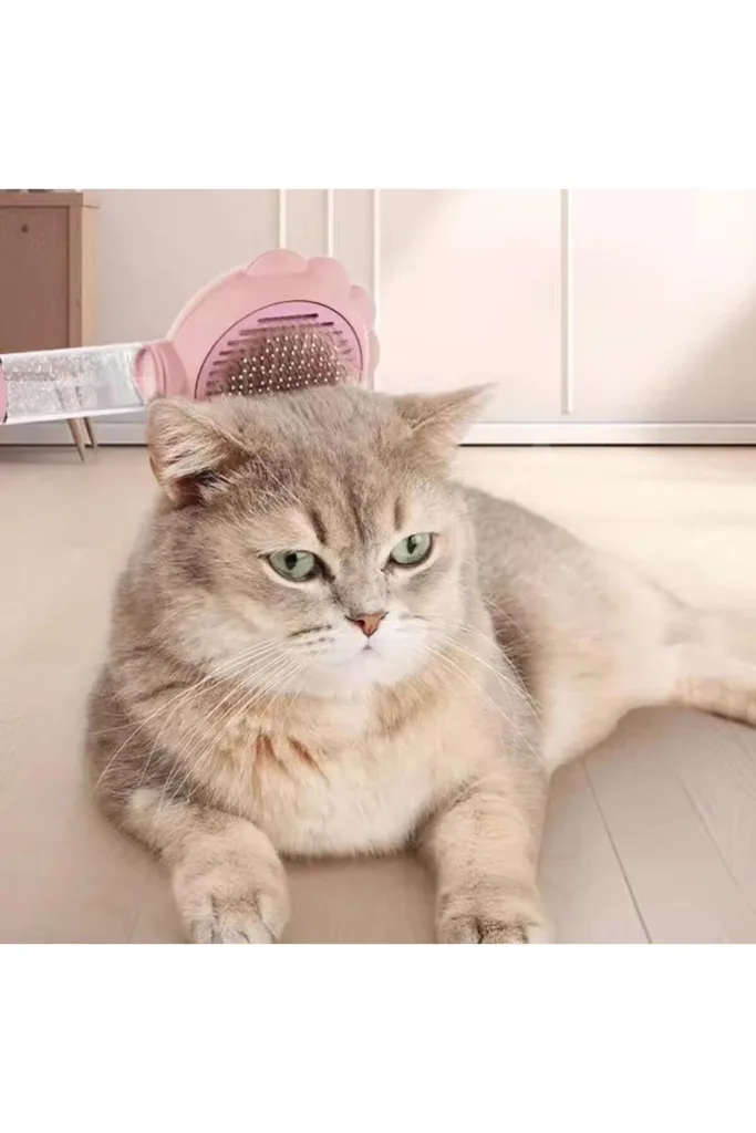 TTKTEKNOLOJİ Hazneli Kedi Köpek Tarağı, Evcil Hayvan Tüy Temizleme Fırçası, Kedi ve Köpek İçin Temiz