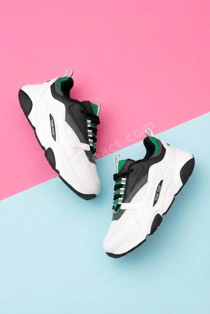 Kids DS 1838 Beyaz Siyah Yeşil Çocuk Sneaker Günlük Spor Ayakkabı