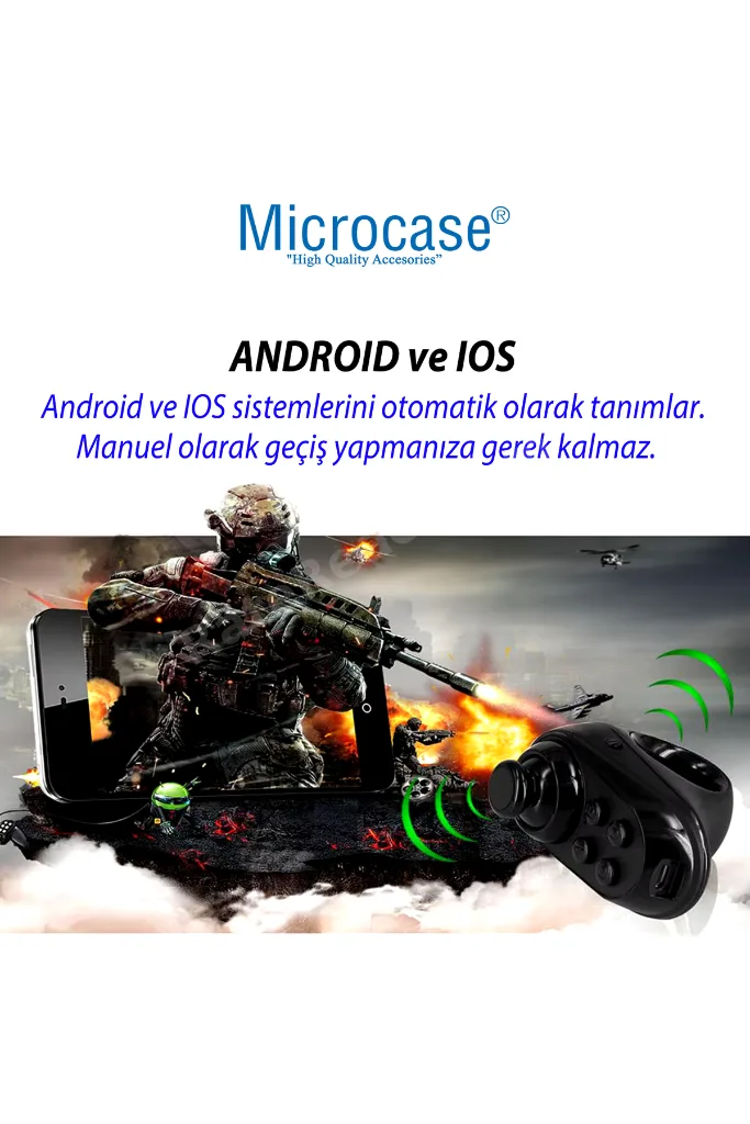 R1 VR Sanal Gerçeklik Gözlükleri için Kablosuz Bluetooth Kumanda Çok Fonksiyonlu Joystick -AL4819