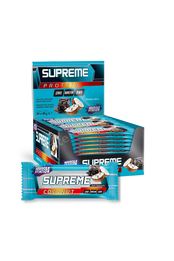 Supreme Protein Bar Dark Chocolate Coconut 40 gr 24 Adet