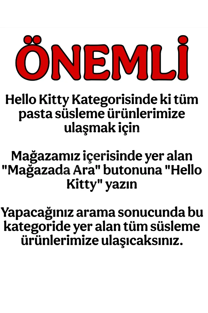 İSİMLİ - Hello Kitty Yenilebilir Pasta Süsü - Hello Kitty Pasta Resmi ve Baskısı Yenilebilir Kağıt