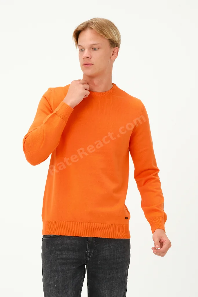 Erkek Uzun Kollu Regular Fit Bisiklet- Sıfır Yaka Triko Kazak Sweatshirt