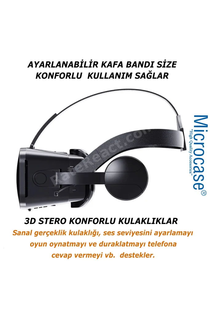 VRPARK J20 3.5mm Kulaklıklı 3D Sanal Gerçeklik Gözlüğü+ VR Kablosuz Bluetooth Kumanda-AL4752