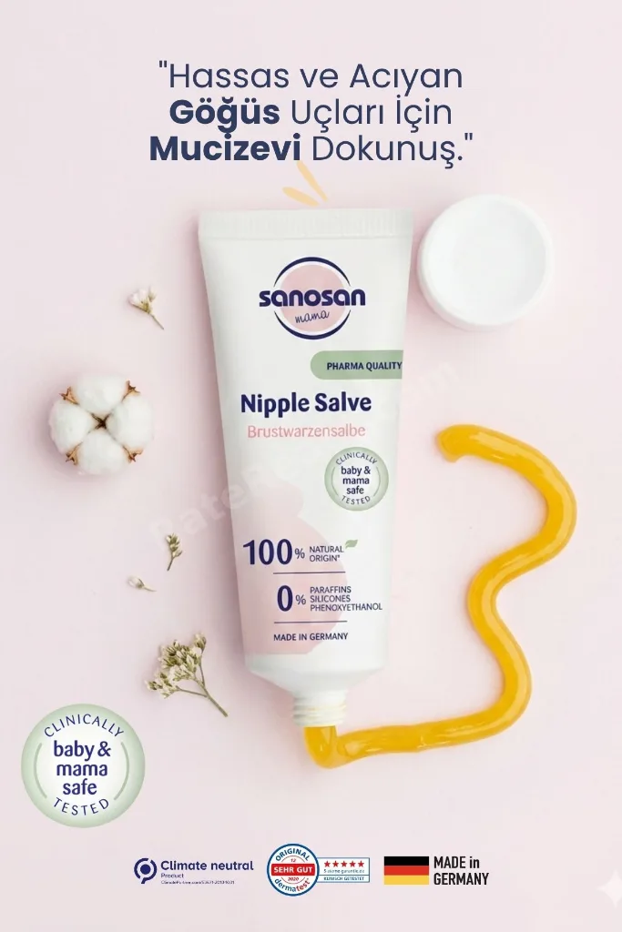 Mama Göğüs Ucu Kremi 20 ml - %100 Saf ve Doğal Lanolin İçerikli Hassas ve Çatlamış Göğüs Uçları İçin Onarıcı Bakım