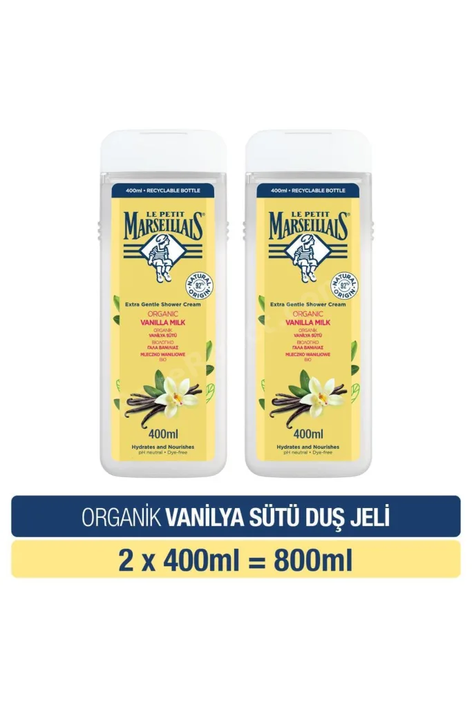 Organik Vanilya Sütü Duş Jeli 400 ml x2