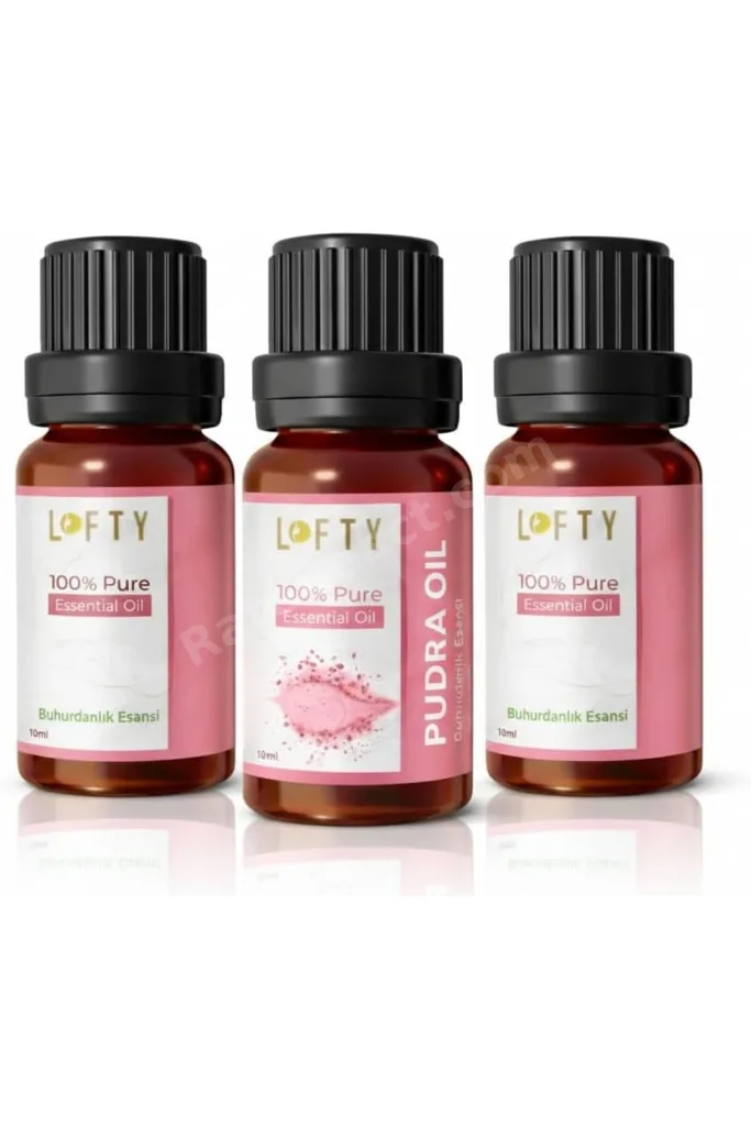 TTKTEKNOLOJİ 3lü Avantajlı Set Lofty Pudra Saf Uçucu Yağ (10ml) -%100 Doğal Esansiyel Yağ | Buhurdan