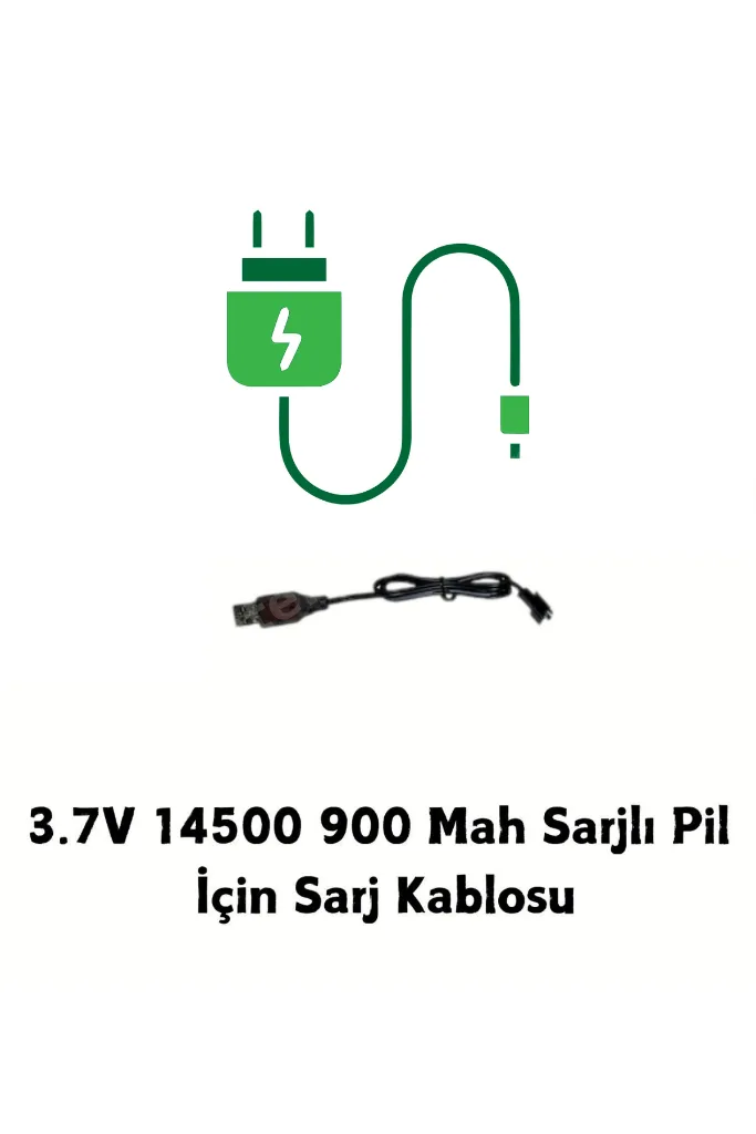 Yedek Sarj Pil batarya Kablosu Uzaktan Kumandalı Arabalar İçin 3.7v 14500 Li-on Siyah Soketli Oyuncak Araba