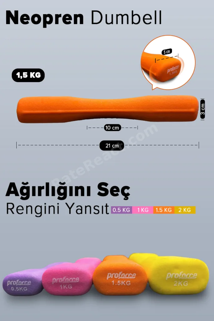 Neopren Dambıl 1,5 Kg -tek Adet Ndb1,5