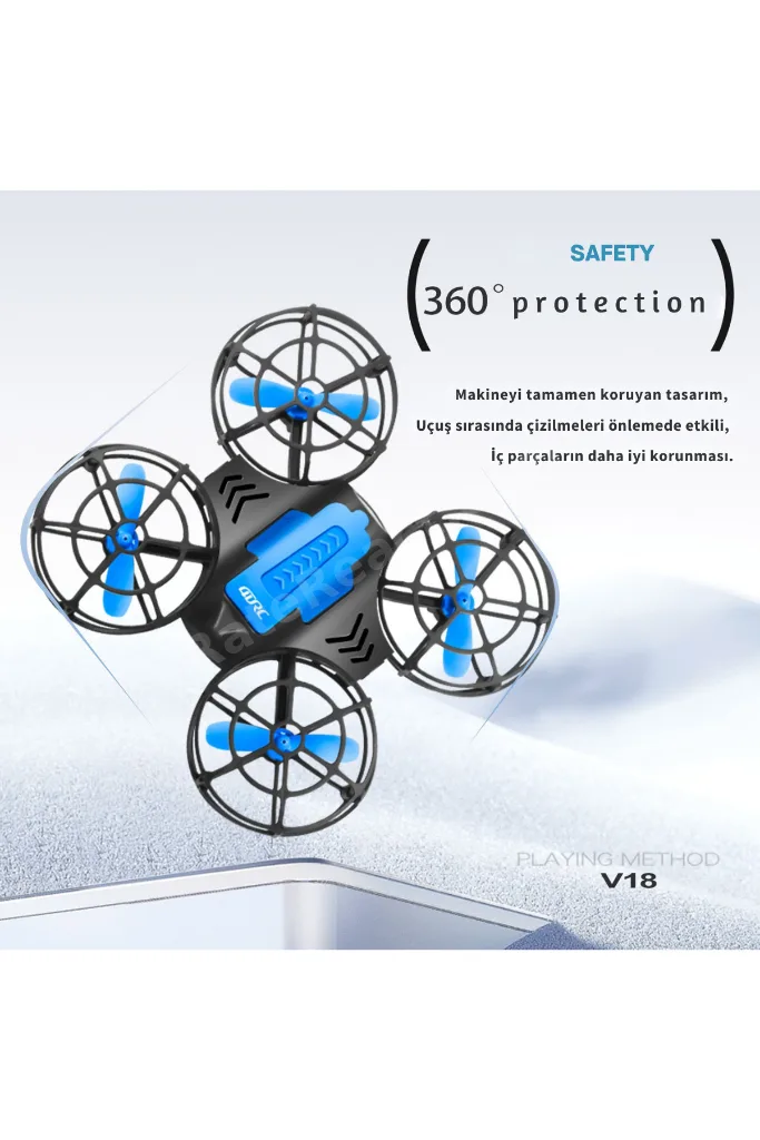 LED Işıklı Mini Drone - 360° Takla Atan 2 Mod 3 Hız Ayarlı Şarjlı Akrobatik Çocuk Drone
