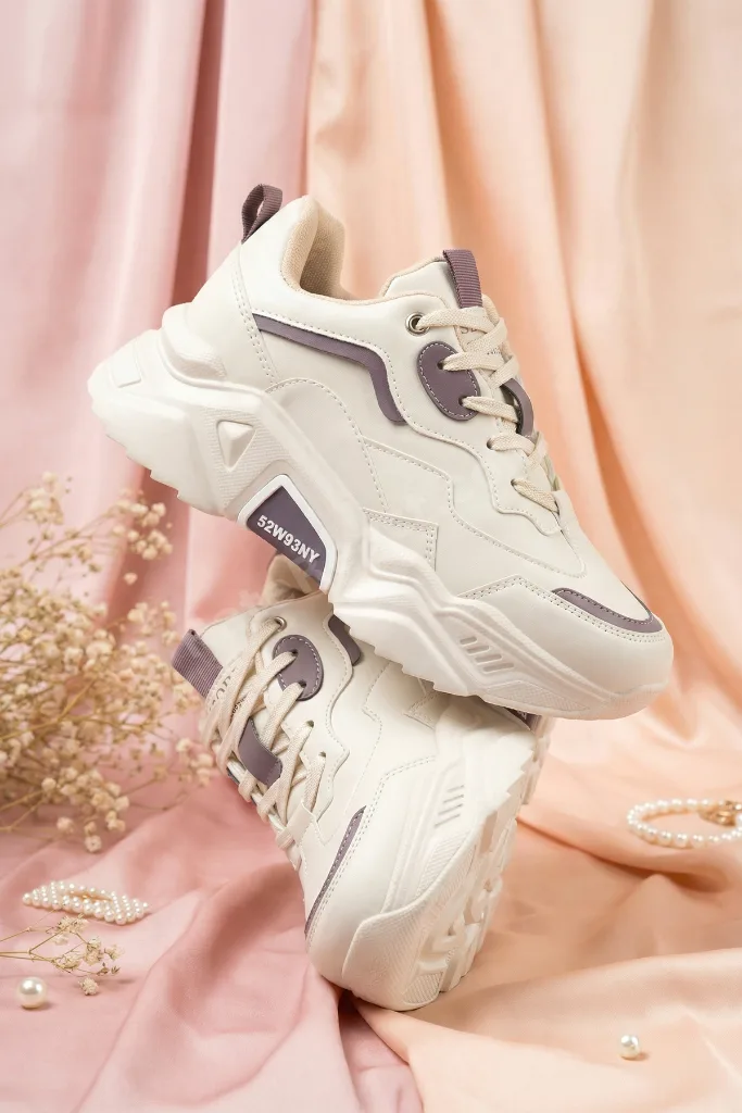 DS.PMD239K2110 Bej Mor Kadın Sneaker Günlük Spor Ayakkabı