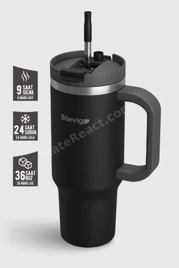 2 Moods Tuck-in Tumbler Sızdırmaz Çelik Termos 900 ML Black ST-236